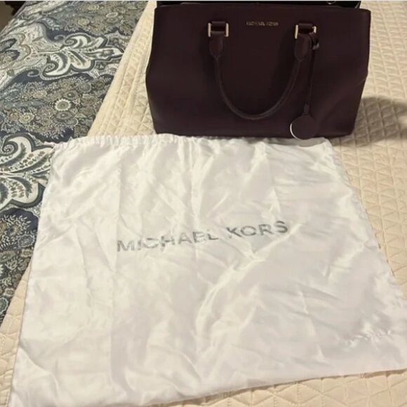 Michael Kors Edith Large Saffiano Leather Handbag (Merlot) - Picture 8 of 8